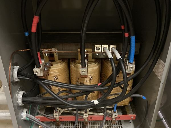 Cable terminations inside a dry-type transformer